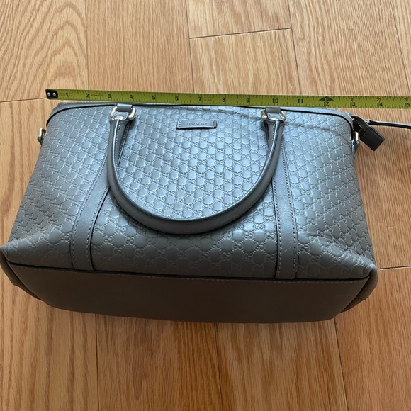 Gucci Guccissima gray leather tote bag with strap 449656 - Picture 12 of 16